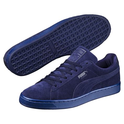 blue suede puma sneakers.